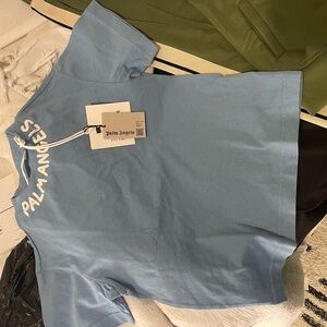 Palm Angels Blue Short Sleeve Tee